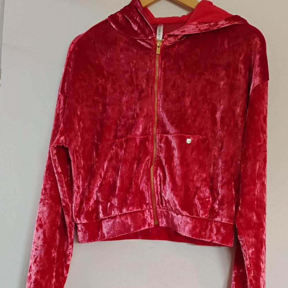 Fablethics Crushed Velvet Velour Zip Hoodie S